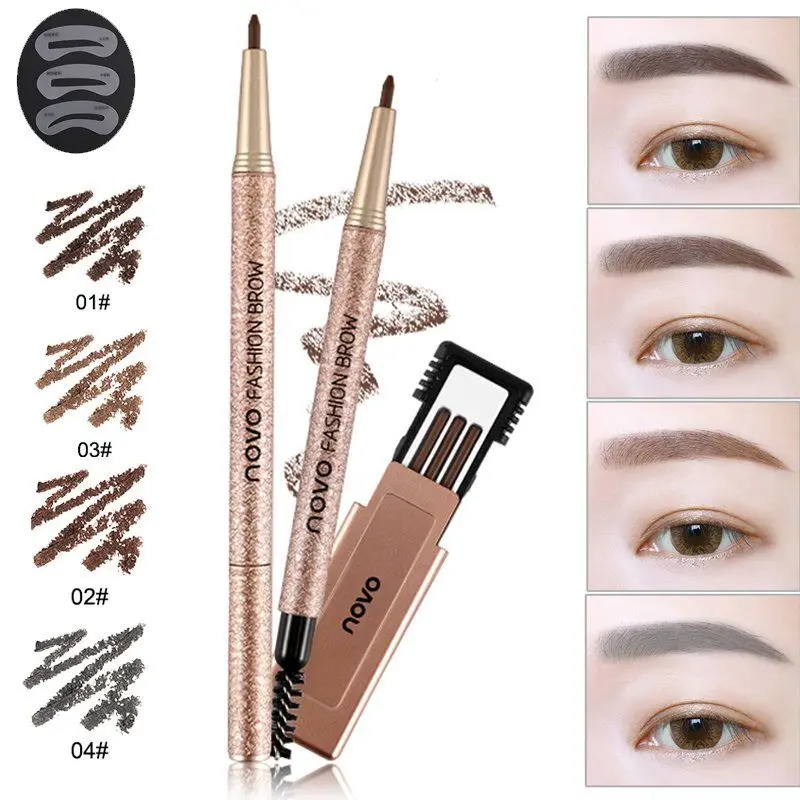 

TOP + 3 in1 Eye Brow Waterproof Liquid Eyebrow Pencil Brush Tool + 3 Replace ink Eyebrow Waterproof Brush Replace in1 Eye Pencil