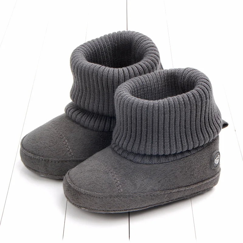 Зимняя детская обувь с цветочным принтом; хлопковые детские ботинки на мягкой подошве для малышей; первые ходунки для девочек и мальчиков 0-1 лет