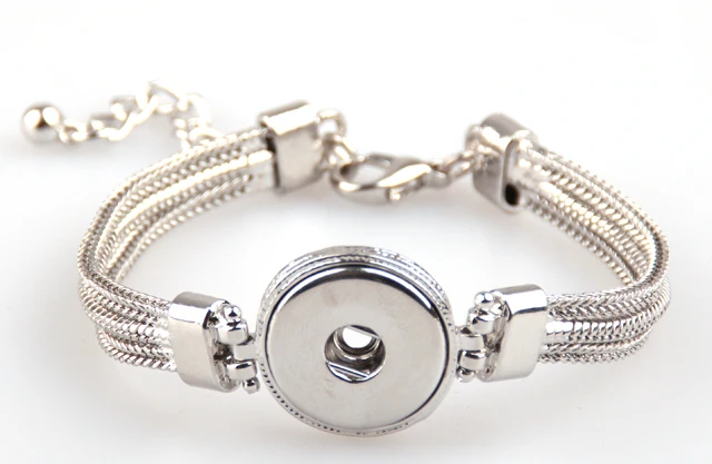 Металлическая цепь змеи кнопочный браслет для 1,8-2 см Металлическая Кнопка DIY ювелирные изделия