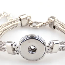 Металлическая цепь змеи кнопочный браслет для 1,8-2 см Металлическая Кнопка DIY ювелирные изделия