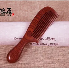 Натуральный Лаос красный деревянный гребешок для массажа волос широкий зуб нестатическая щетка для волос деревянные расчески peine Массажная расческа