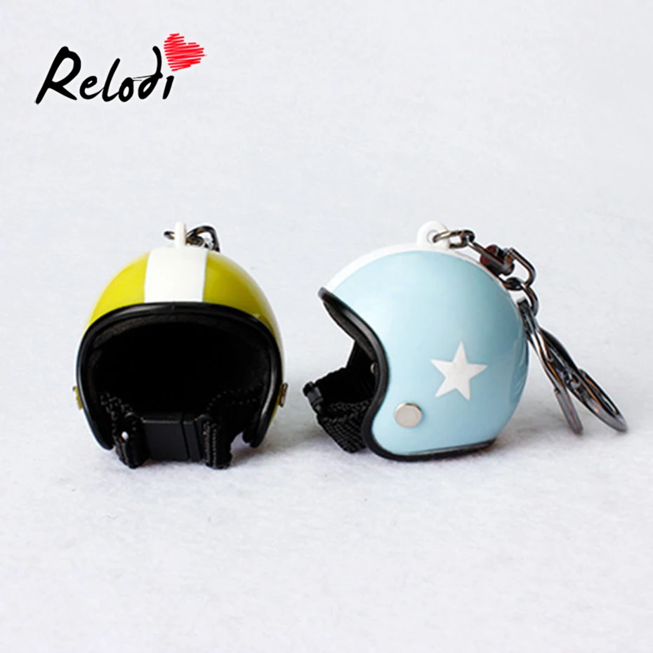 

Relodi Creative Motorcycle Helmet Keychain Pendant Cute Safety Helmet Key Ring Toy Key Protector for Kids Women Trinket SP1460