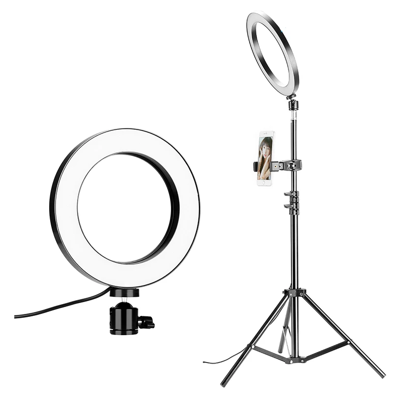 

Dimmable LED Ring Light Photo Studio Video Light Annular Lamp w Tripod Light Stand for Makeup Live Steam Instagram Youtube
