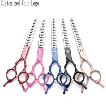 

7" Customized Brand 440C Grooming Dog Thinning Shears Straight Scissors Dog Scissors Set Professional Pet Scissors Add Bag C9029
