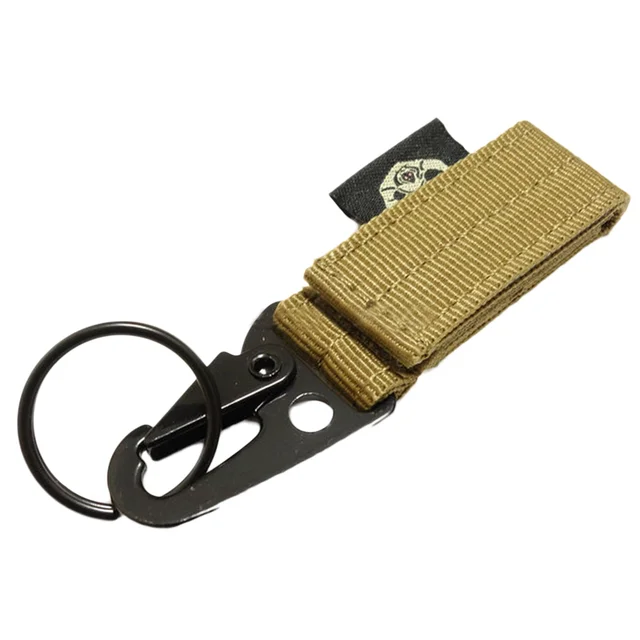 2 Pcs Molle Key Ring Gear Nylon Keeper Keychain for Molle Bags Belt