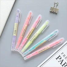 2 в 1 двойная головка пишущий маркер ручка Kawaii корейский японский канцелярские принадлежности милые офисные школьные принадлежности раскраска