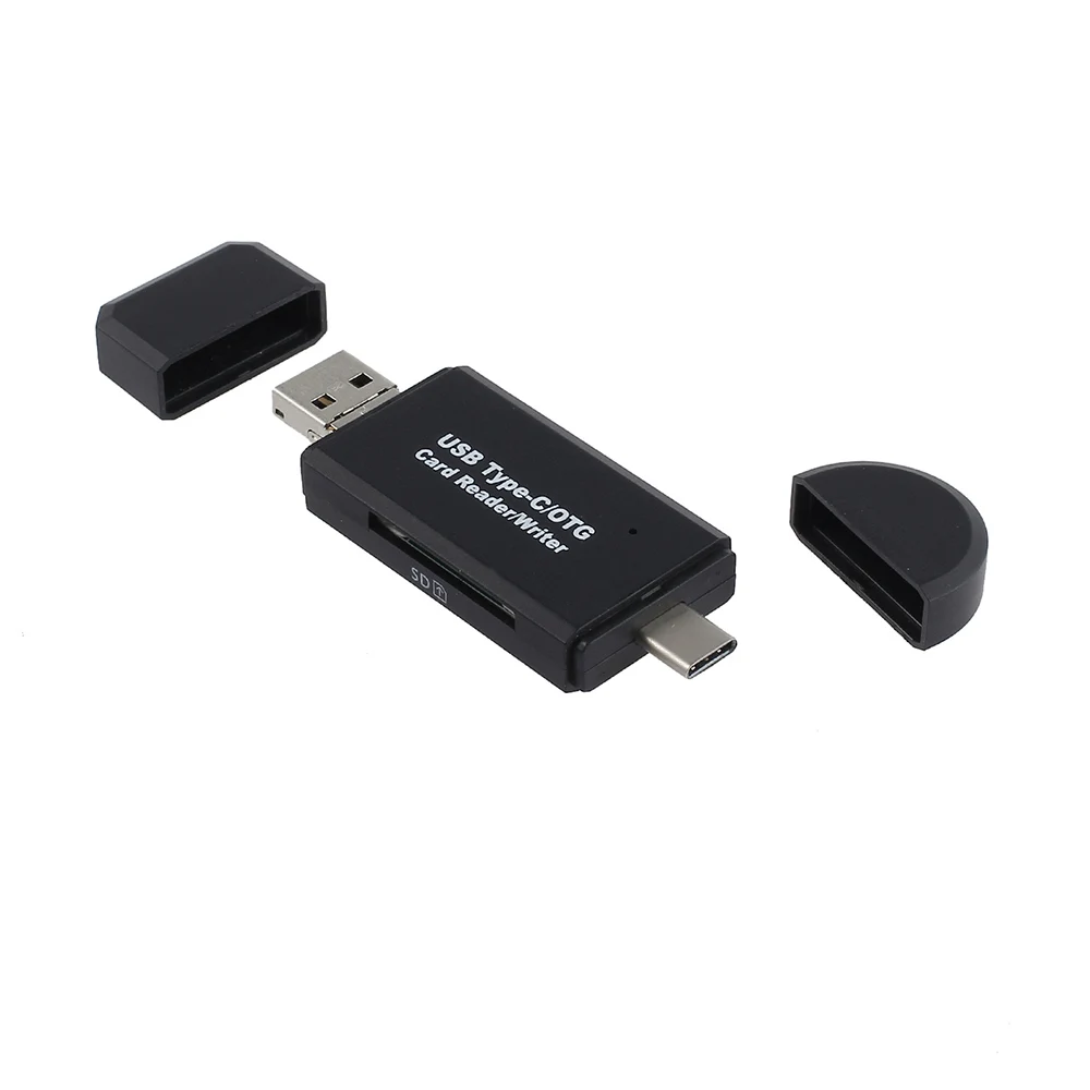 3 в 1 OTG кардридер type C USB Micro USB комбо в 2 слота TF SD кардридер