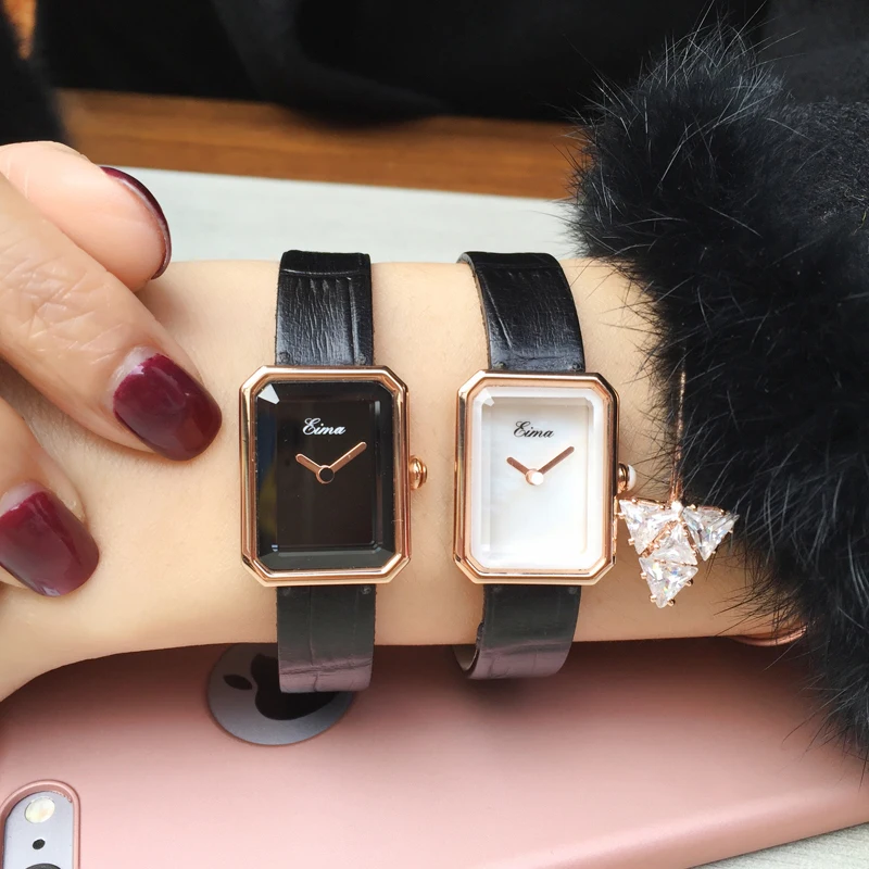 EIMA Топ роскошный ремешок для женщин кварцевые наручные часы модные повседневные женские часы