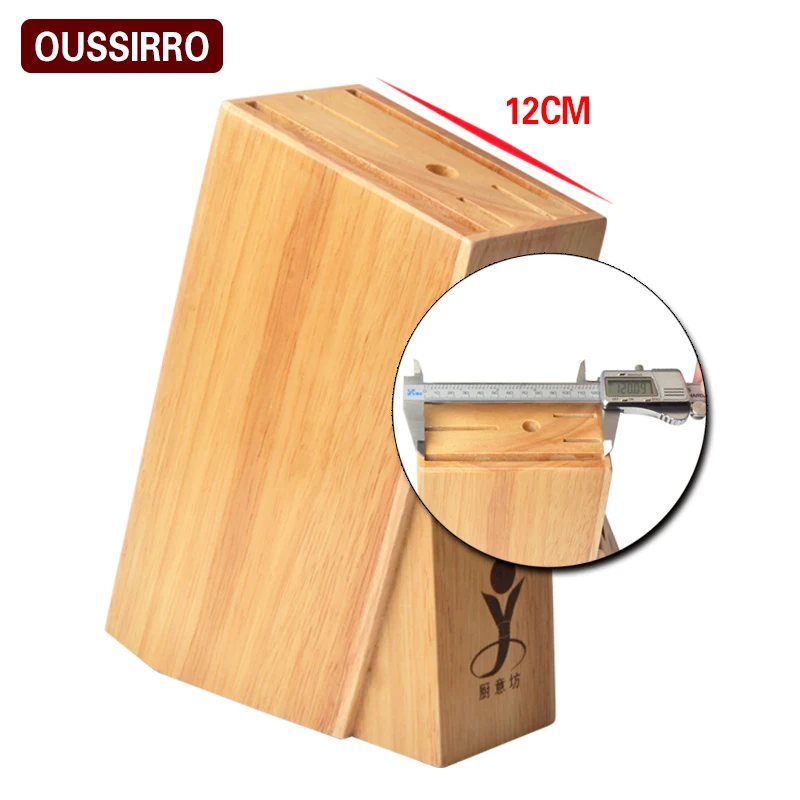 Bamboo Knife Storage Block. Organizer Wooden Wood Cleaver Kitchen Rack