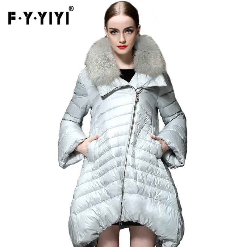 

White duck down Ukraine 2016 Winter new cape-style loose down jacket female long paragraph large yards skirt type