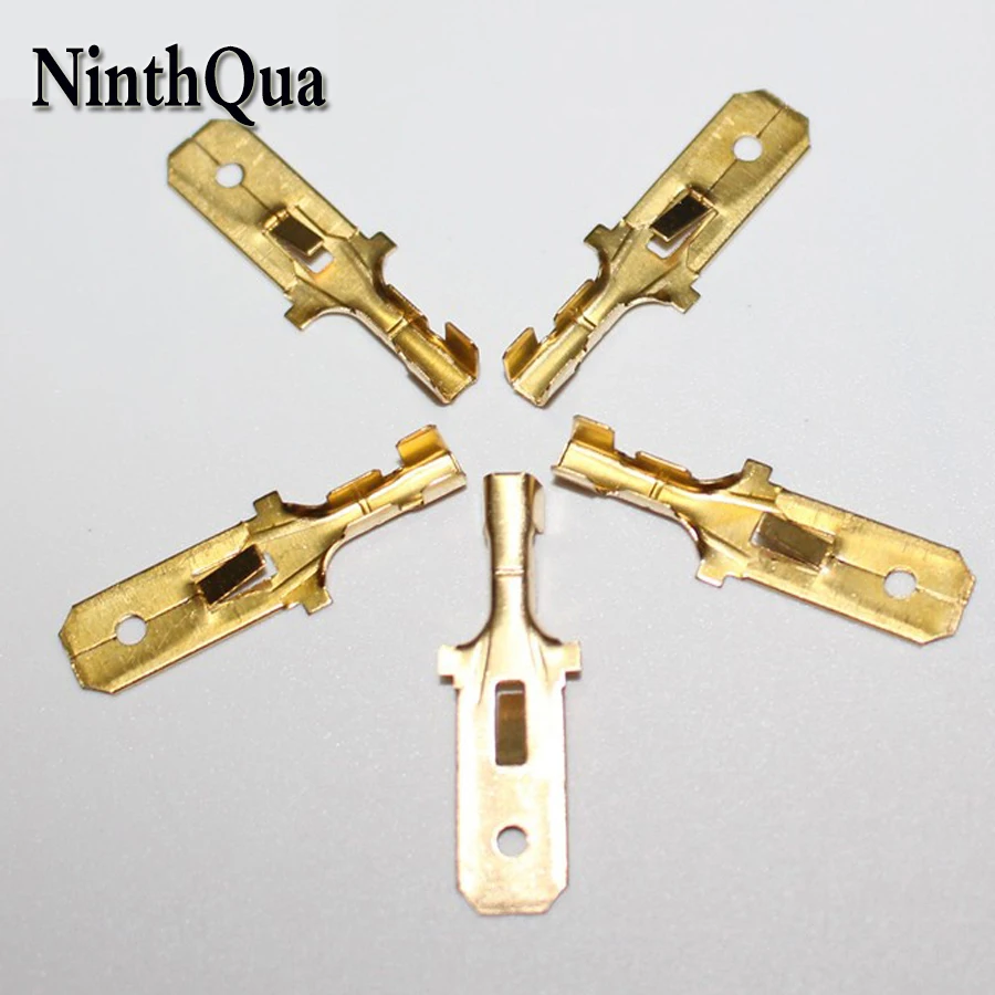 

50Pcs 7.8mm Male Crimp Spade Terminal Connection 7.8 mm Copper Terminals Adaptor Connector Car Auto Boat Modified parts