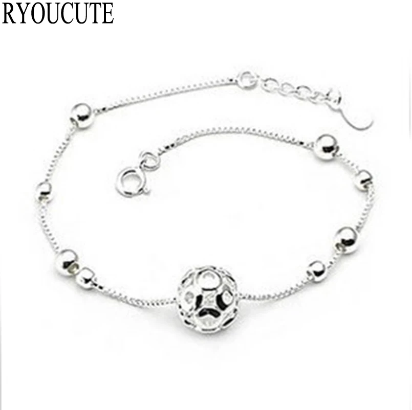 

New Arrivals Fashion 925 Sterling Silver Hollow Ball Anklets for Women Hot Sale Girls Gift sterling-silver-jewelry