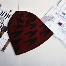 Брендовая вязаная шапка мужская зимняя женская шапка мужская модная шапка с принтом Новинка шерстяная хлопковая шапка повседневная шерстяная одноцветная Лыжная шапка для улицы