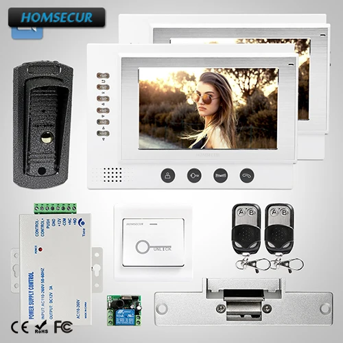

HOMSECUR 7" Video&Audio Home Intercom with Outdoor Monitoring for Apartment 1C2M