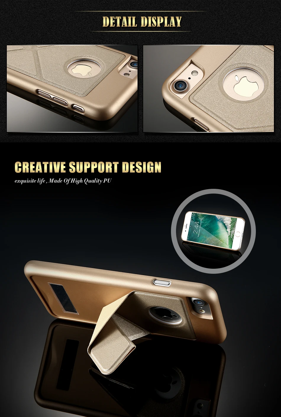 DR.CASE Leather Deformation Kickstand Plastic Case For iPhone 7 Magnetic Folding Stand Holder Back Cover For iPhone 7 Plus Coque (5)