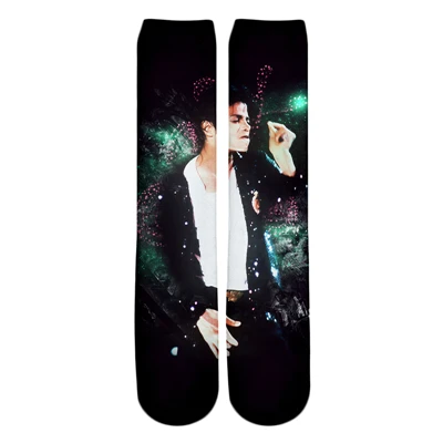PLstar Cosmos Новые хип-хоп стильные гольфы король поп-музыки Майкл Джексон Персонажи печати 3d Мужские Женские повседневные носки - Цвет: color as the picture