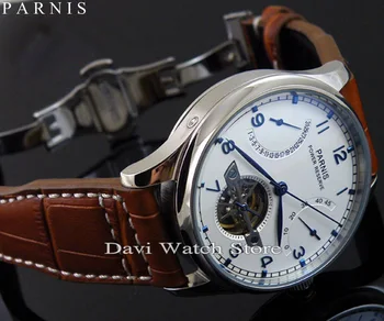 

43mm Parnis Luxury Power Reserve Chronometer Seagull movement mens deployant date watch