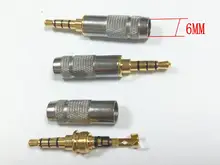 200pcs Gold audio 3 5mm Stereo 4 Pole Repair Headphone Jack Plug Cable Solders