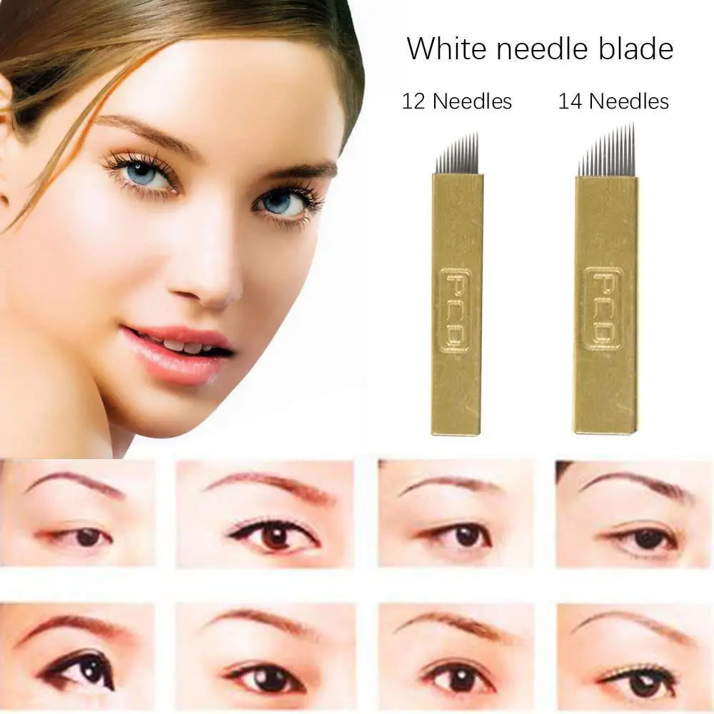 

5pcs PCD 12 Pins Permanent Makeup Eyebrow Tatoo Blade Microblading Needles For 3D Embroidery Manual Tattoo Pen Machine