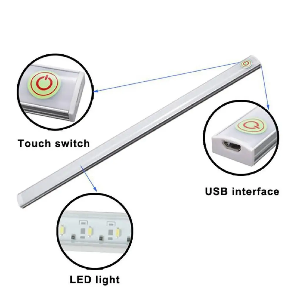 Сенсорный светодиодный светильник с регулируемой яркостью под шкаф, кухонный светильник, шкаф для спальни, ночной Светильник s светодиодный светильник для бара, домашняя лампа