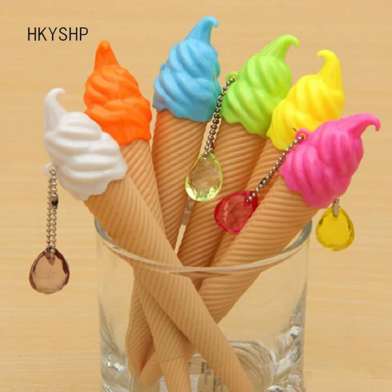 

HKYSHP 2 PCS Cute Sweet cylinder ice cream Gel pen Multi-color pen 12-color Water-based pen school office supplies