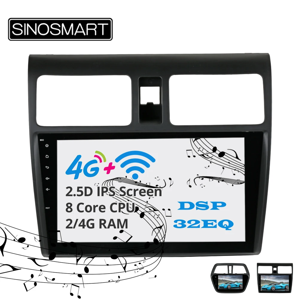 Discount Sinosmart  Android 8.1 2Din IPS/QLED 2.5D screen car gps radio navigation player for Suzuki Swift S-cross 2005-2016 15