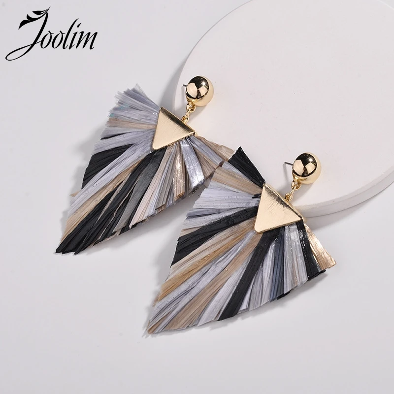 

Joolim Jewelry Wholesale/Raffie Triangle Fringe Drop Earring Tassel Earring Design Jewelry