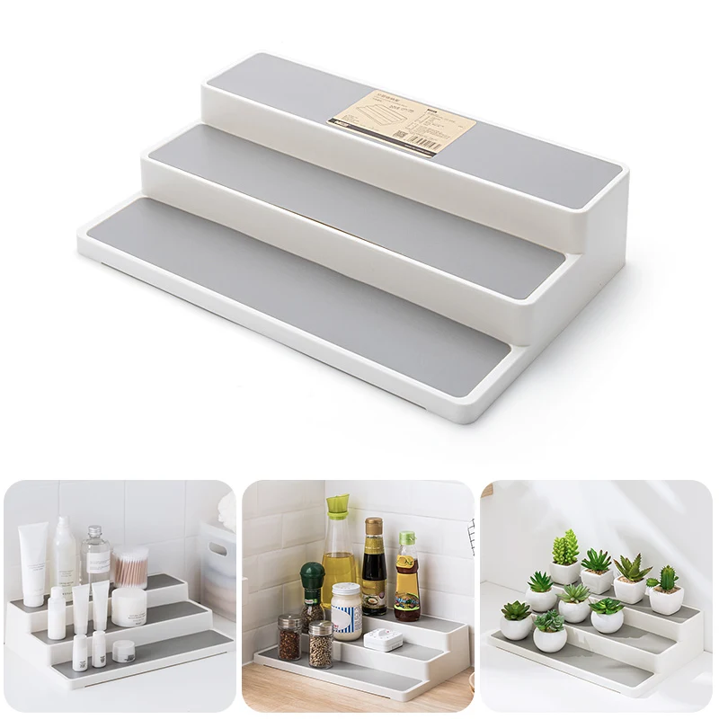 

Hot New 3 Layers Cosmetics Display Stand Holder Shelf Kitchen Shelf Spice Jars Storage Rack Organizer LXY9 MA20