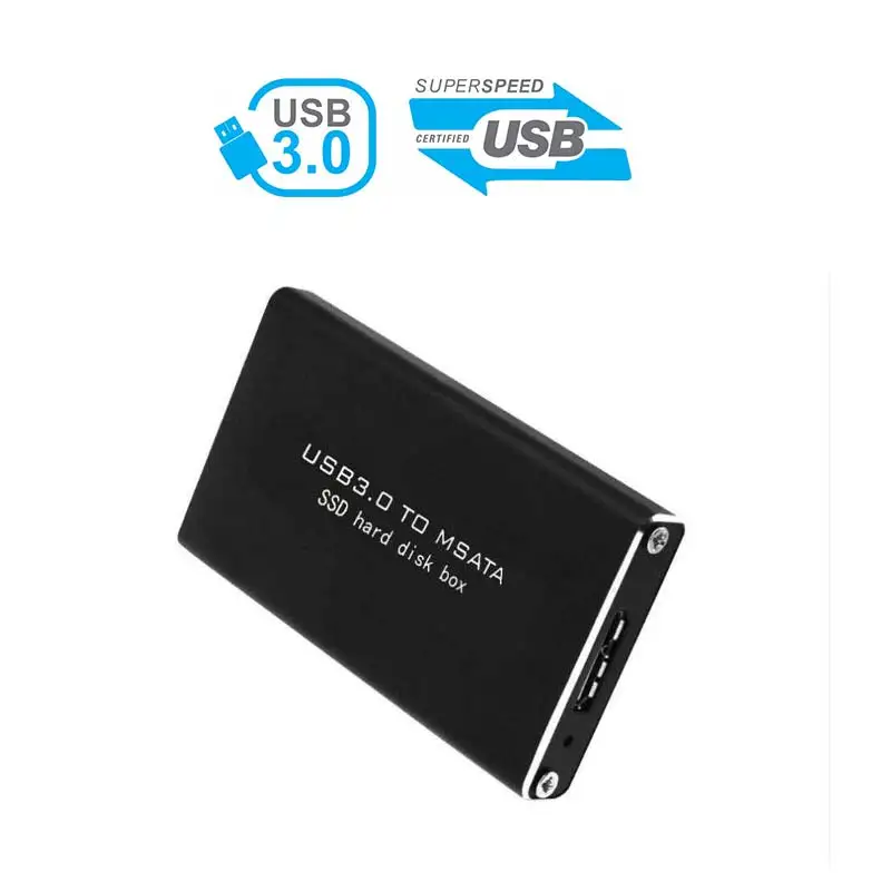 Ingelon Caddy Корпус черный SSD коробка USB 3,0 MSATA жесткий диск 3030 мм 3050 мм внешний конвертер чехол для samsung kingston SSD