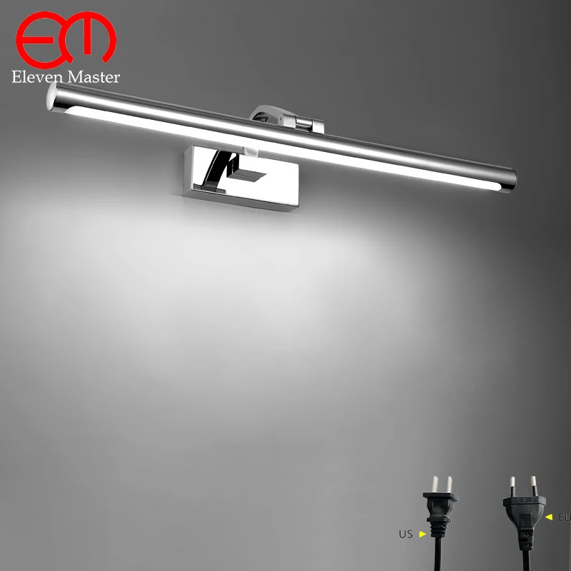 

minimalist mordern mirror lamp with plug stainless steel bathroom wall light LED mirror light mirror cabinet wall lamp RML0051
