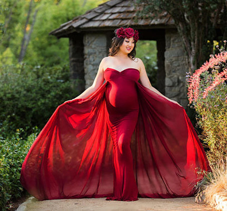 

Shoulderless Chiffon Maternity Dress For Photo Shoot Maternity Photography Props Pregnancy Women Dress Photography Maxi Vestidos