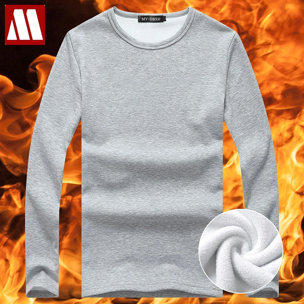 

2019 Autumn Winter Style Men Home Leisure Velvet tshirt Warm Thermal Long Sleeve Men's t-shirt Cotton Big Size 5XL Male Tops Tee