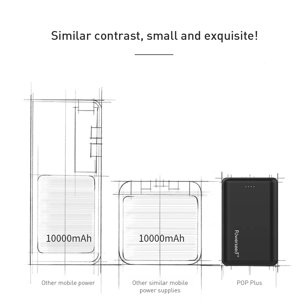 Powerseed Mini Power Bank PD QC3.0 10000mAh Portable Dual USB External Battery Powerbank Quick Charger for iPhone X for Xiaomi
