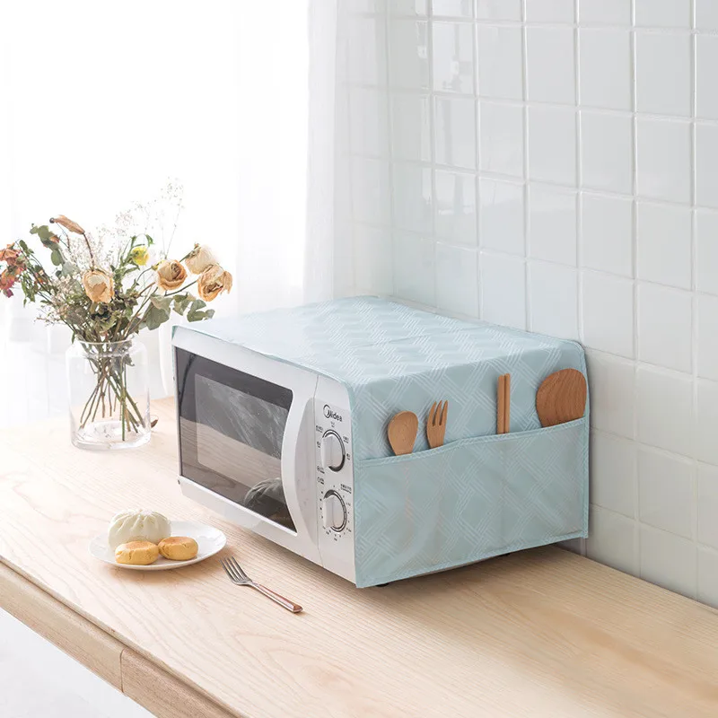 

Microwave Oven Cover Grease Proofing Storage Bag Kitchen Accessories Supplies Home Decoration Double Pockets