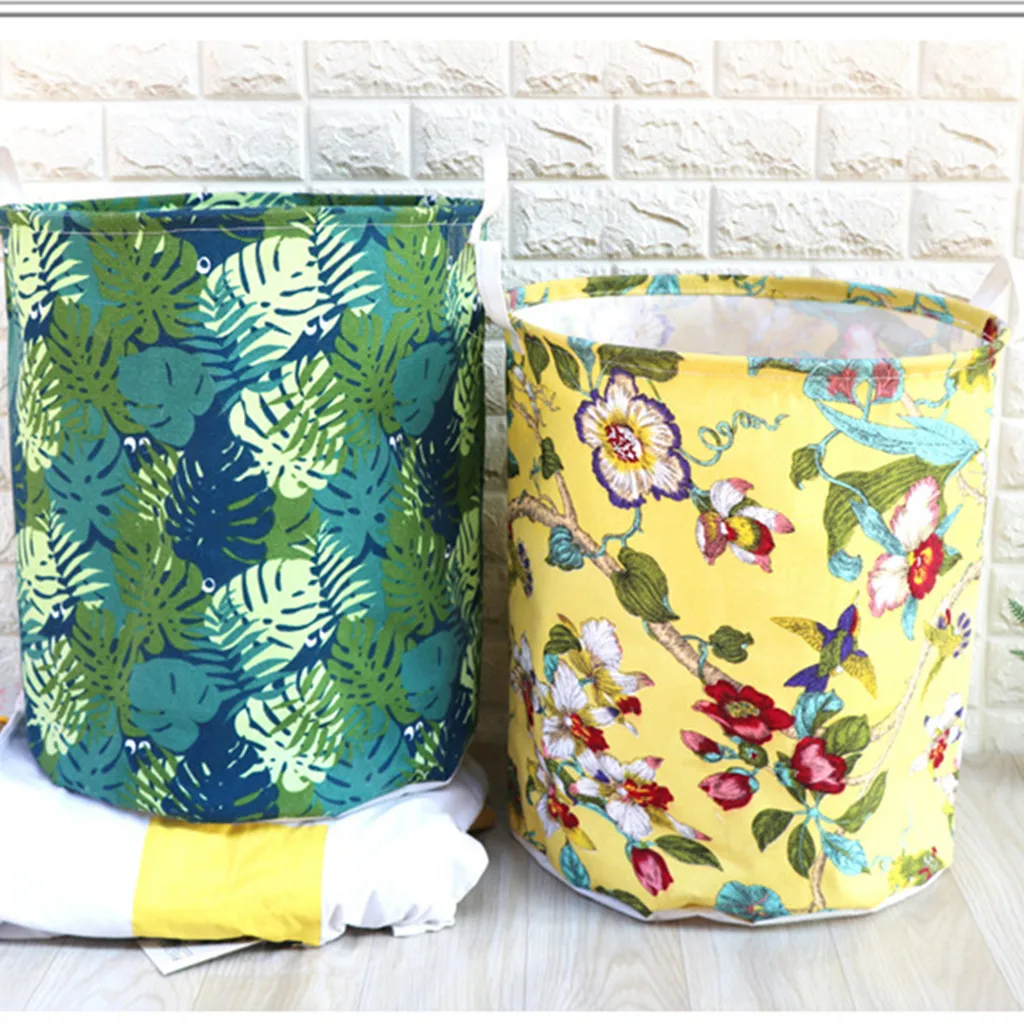 

Cotton Linen Waterproof PE Coating Storage Basket Sundries Storage Box Storage Barrels Storage Basket Functional opbergdoos