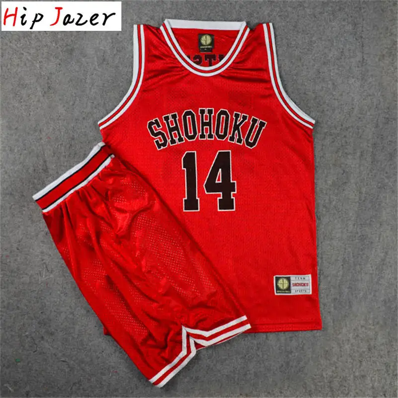 Slam Cosplay Shohoku 14Hisashi Mitsui 11# Rukawa Kaede Basketball Jersey Set Shorts Sport Wear Basketball Team Uniform