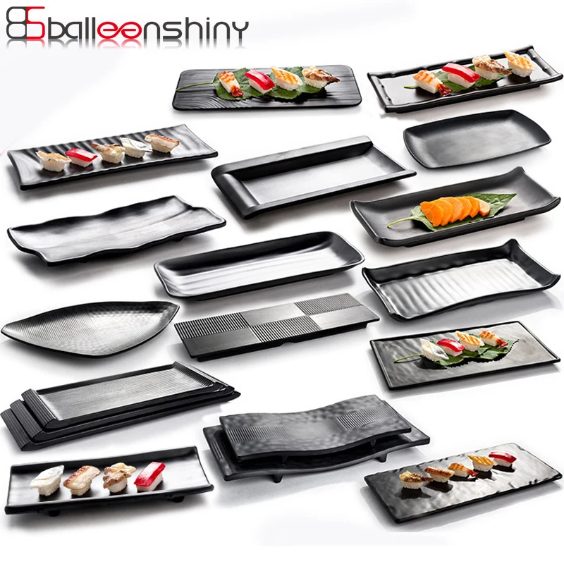 

BalleenShiny Melamine Large Dish Imitation Porcelain Frosted Dinner Plate Beef Snack Tableware Restaurant Market Fish Plate