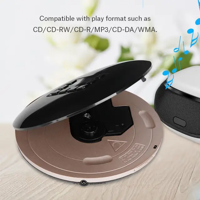 HOTT Portable LCD Display Audio Music Travel CD Player CD-R CD-RW MP3 with Earphone