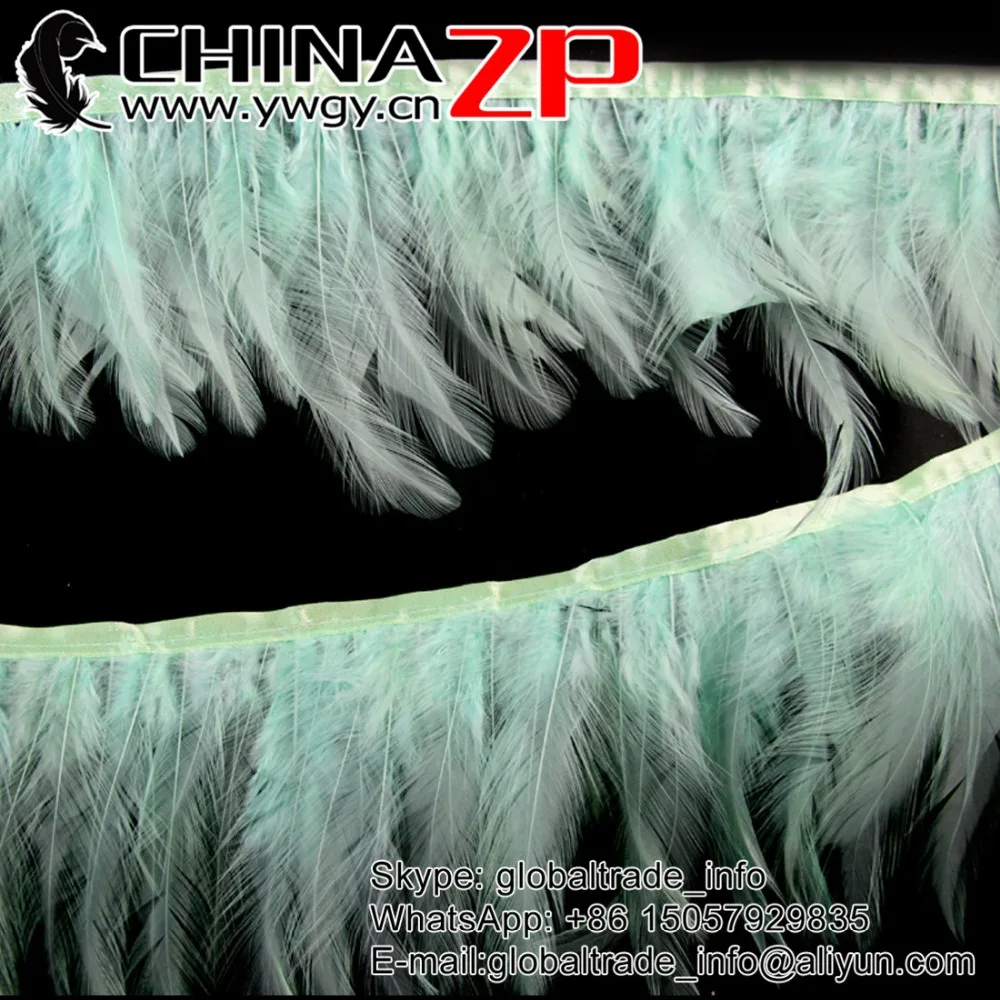 Green Tipped Pheasant Feather Fringe Ribbon Trim Price for 30cm DIY Craft