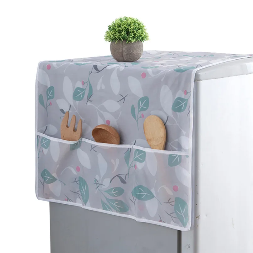 

Fridge Cover Muti-use Washing Machine Refrigerator Dust Cover With Storage Bag Kitchen Accessories organizador nevera J23#5