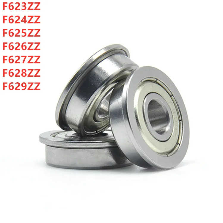 

50pcs/lot Flange bearings F623ZZ F624ZZ F625ZZ F626ZZ F627ZZ F628ZZ F629ZZ 3D Printer Parts Deep Groove Pulley Wheel bearing