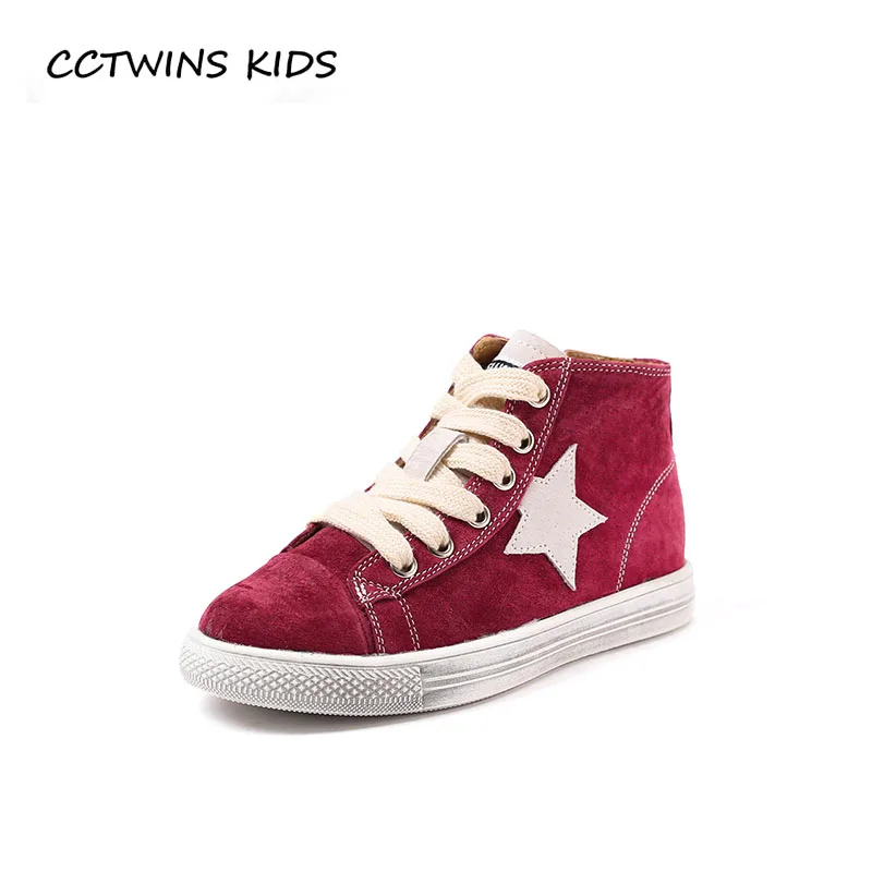 

CCTWINS KIDS 2018 Autumn Boy Fashion Star Sport Shoe Baby Girl Brand High Top Sneaker Children Genuine Leather Trainer FH2275