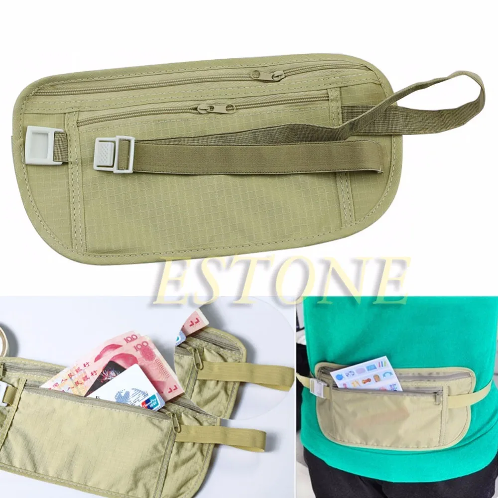 جديد القماش حقيبة سفر الخفية محفظة لجواز السفر المال حزام خصر حقيبة ضئيلة سر الأمن المال السفر حقيبة التخزين