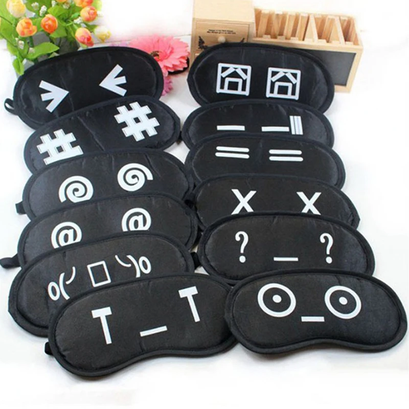 

Black Eye Shade Sleep Mask Black Mask Bandage on Eyes for Sleeping Emotion Sleep Mask Funny Sleeping Eye Mask
