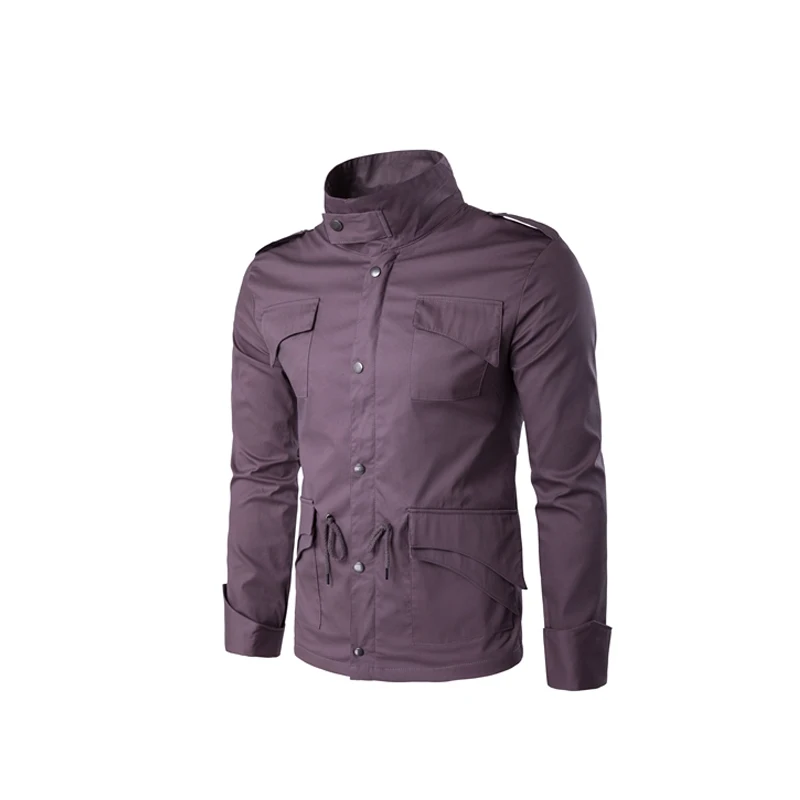 عارضة الياقة المدورة الشتاء سترة الرجال 2018 ضئيلة بلون طويلة الأكمام الأرجواني معطف زائد حجم أسود الدافئة سترة واقية سترة قطن