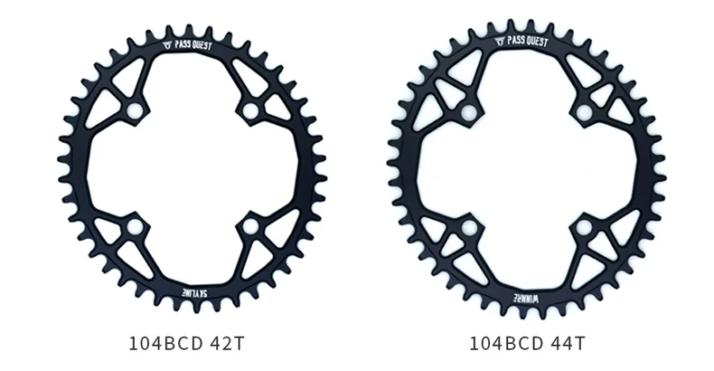 Pass Quest MTB 104BCD овальная узкая широкая цепь для горного велосипеда 34T 36T 38T 40T 42T 44T 46T 48T Звездочка пластина