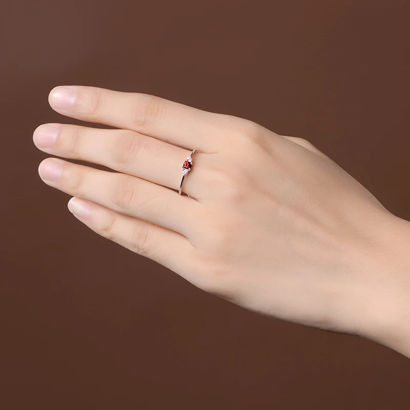 QYI 0.8ct кольцо с круглым вырезом из стерлингового серебра 925 пробы имитация рубина