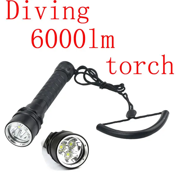 

100m Waterproof 6000Lm 3x XML L2 LED Diving Scuba Flashlight Torch free shipping