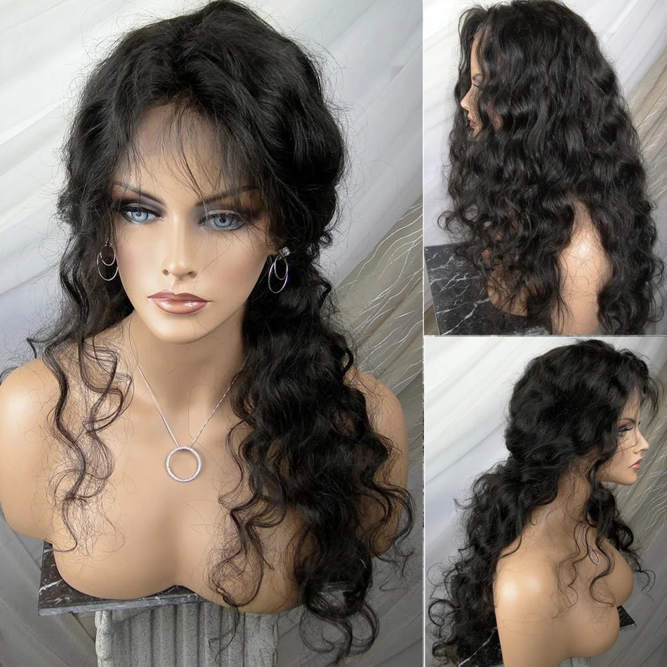 Луффи 13x6 глубокая часть кружева передние человеческие волосы парики Волнистые предварительно выщипанные отбеленные узлы с волосами младенца черный Remy бразильский парик для женщин