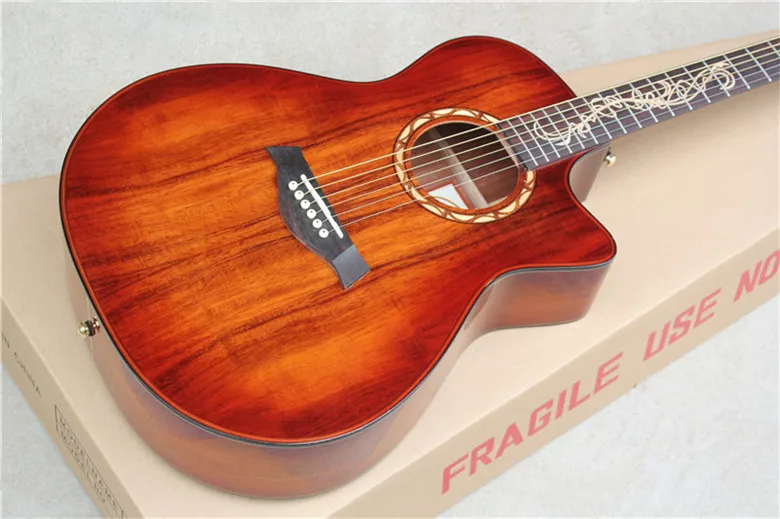 

Factory Custom 41'' cutaway Acoustic Guitar with solid Mahogany top can add Fishman pickup EQ